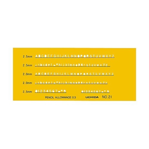 テンプレートNo.21 英字数字定規 1