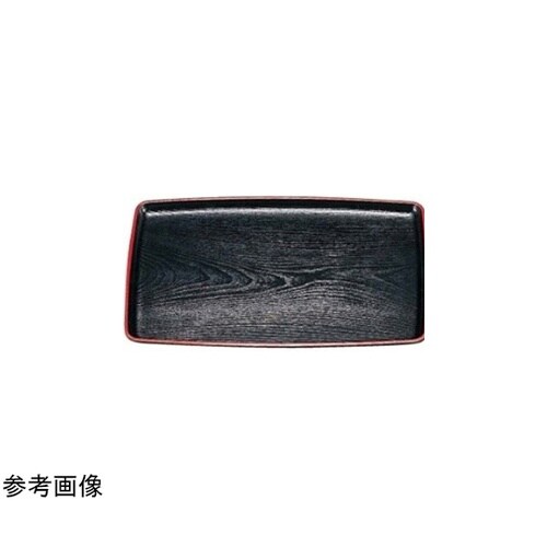 A)尺2胴張長手盆 黒天朱SL 8−00