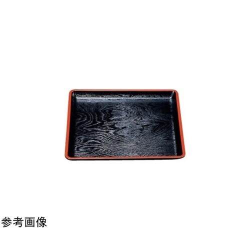 A)尺2地木目角盆 黒天朱SL 8−00