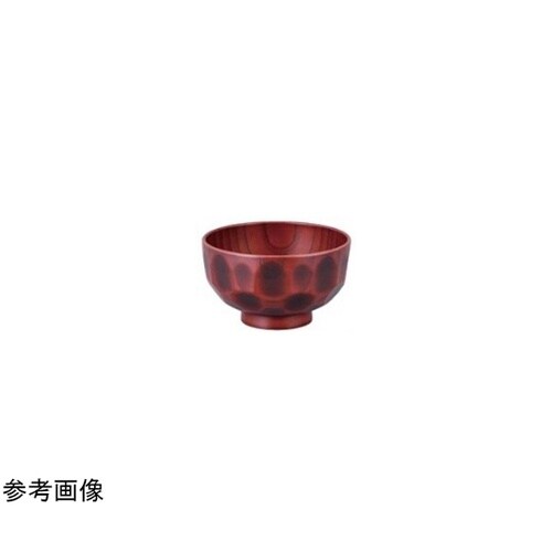 TA)φ110木調亀甲汁椀 紅摺り 8−