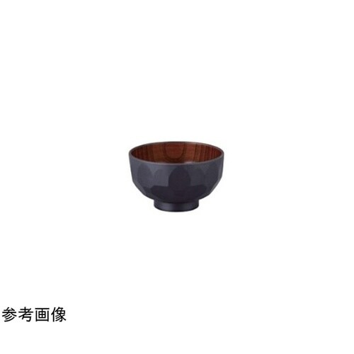 TA)φ110木調亀甲汁椀 黒/摺り 8