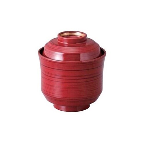 木質)天竜寺箸洗碗 紅ライン高台内金内黒