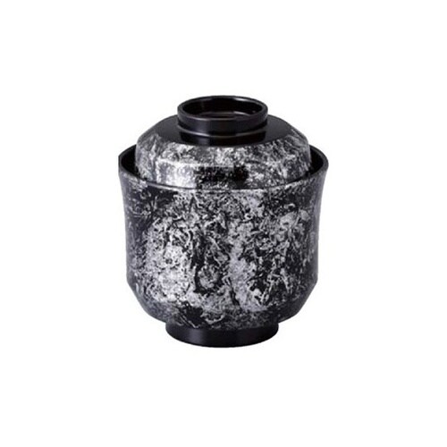 木質)天竜寺箸洗碗 白銀ちらし内黒(蓋・