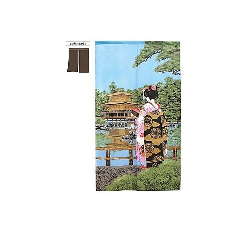 N_定番のれん 舞妓金閣寺 市松レース