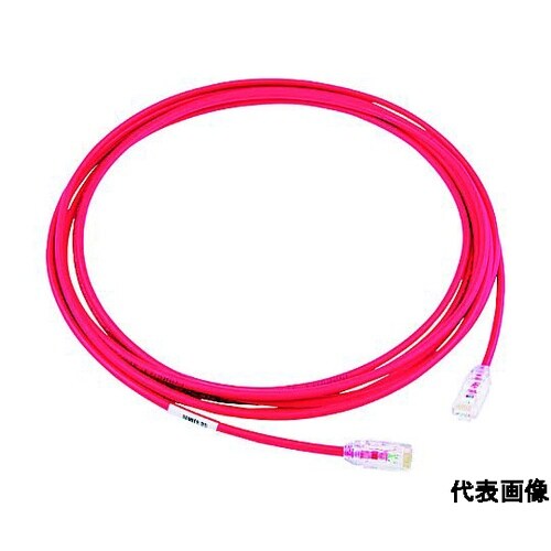 カテゴリ6A細径パッチコード 30m 赤