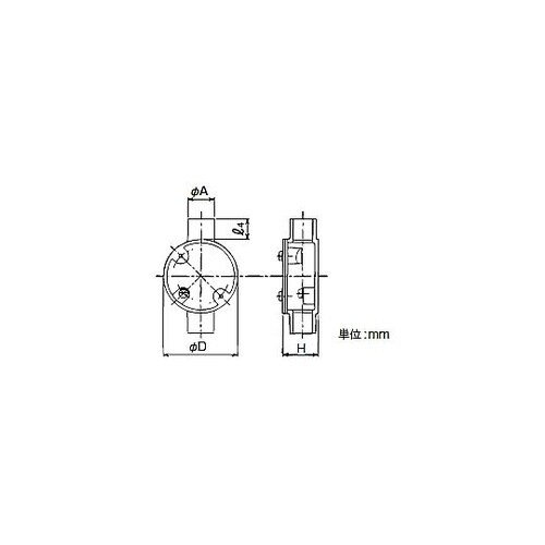 露出丸ボックス直通2方出 LT2BR20