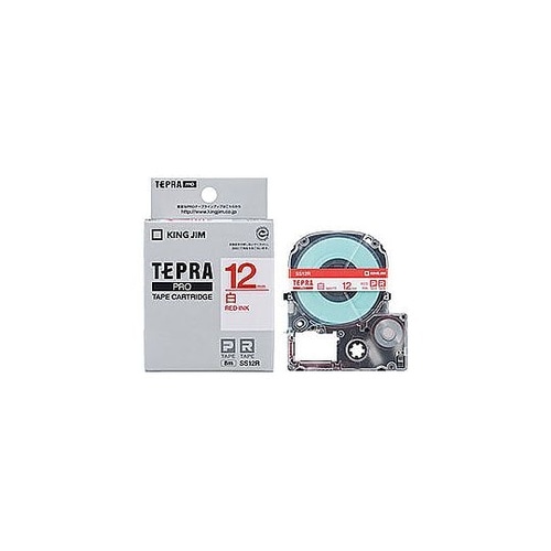 テプラPROテープ白ラベル 12mm 赤