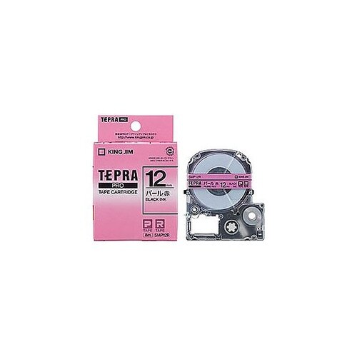 テプラPROパール色テープ 12mm 赤