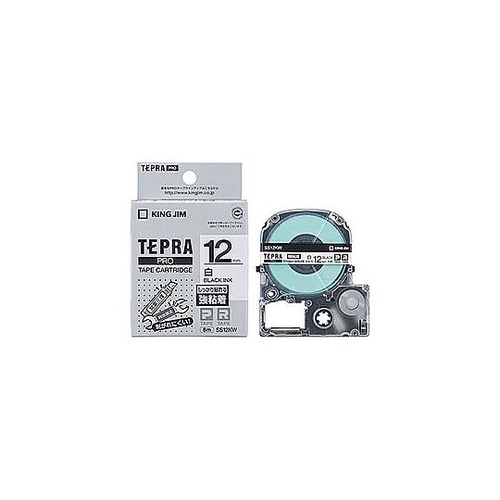 テプラPROテープ強粘着 12mm 白