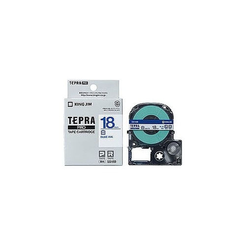 テプラPROテープ白ラベル 18mm 青