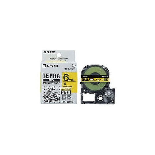 テプラPROテープ強粘着 6mm 黄 K