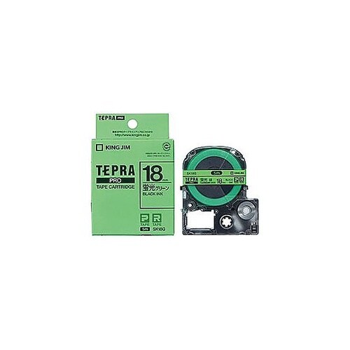 テプラPROテープ蛍光色 18mm グリ