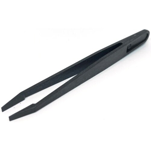 プラスチック製ピンセット 黒色 先平 P