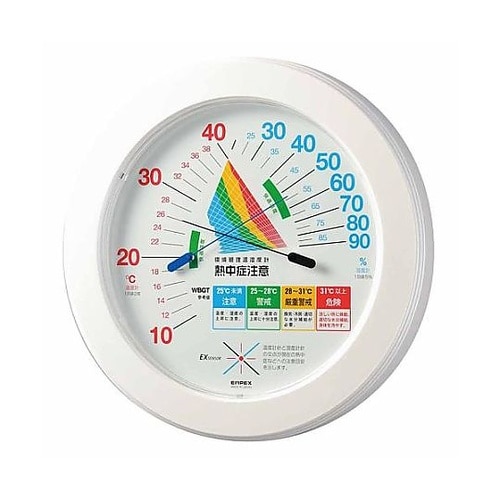 φ230mm 熱中症指数計(温湿度計付/