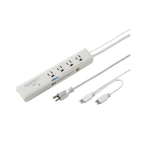 125V/15Ax2m USB連動タップ