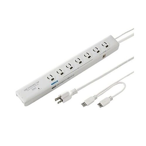 125V/15Ax2m USB連動タップ