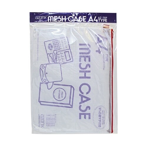 メッシュケース A4パック レッド AZ