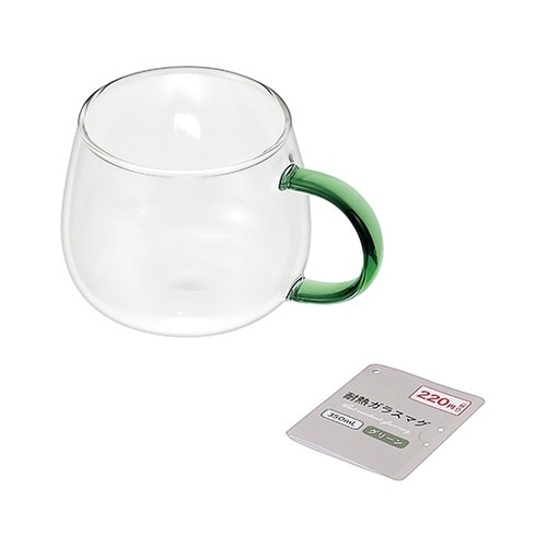 耐熱ガラスマグ 350mL グリーン 1