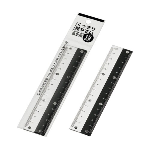 くっきり見やすい直定規 15cm 1箱(