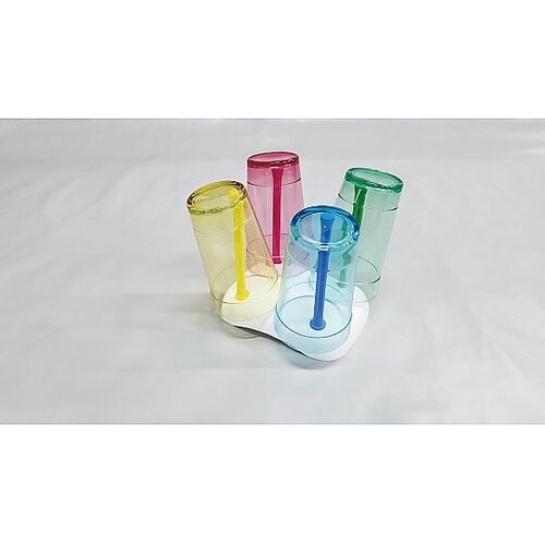 4色コップ・スタンドセットホワイト N4