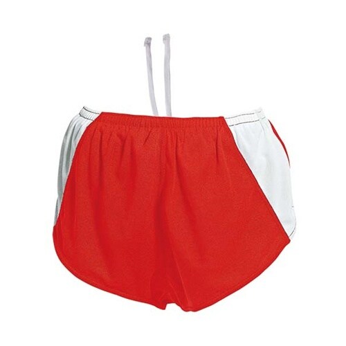 ウィメンズランニングパンツ レッド×ホワ