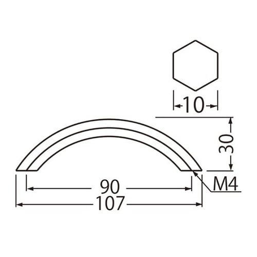 HB−64 六角弓形ハンドルクローム