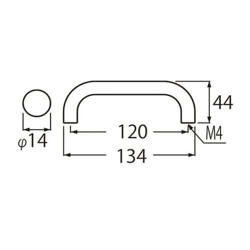 HB−74丸棒ハンドル120ミリ
