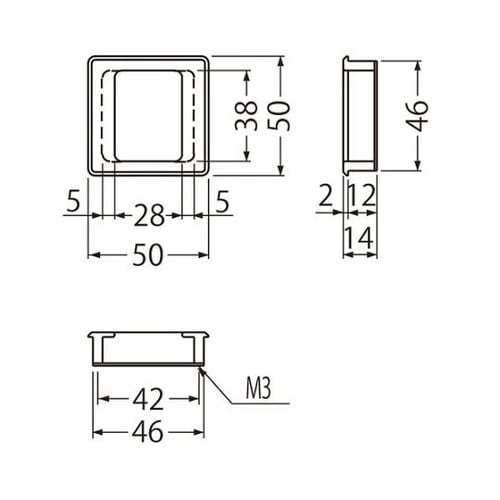 MB−16 ソリッド角両手掛50ミリ純金