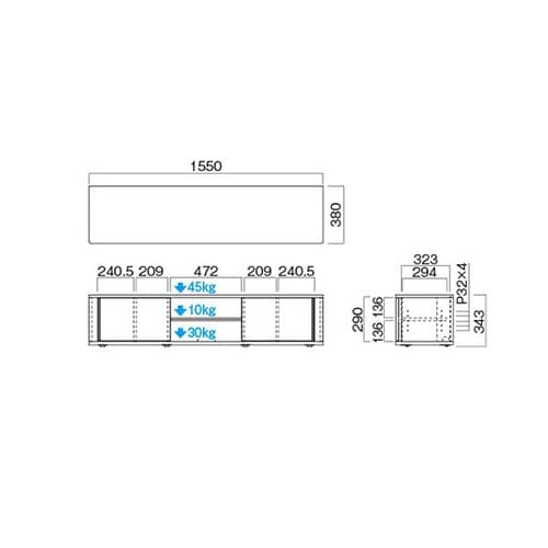 TV−SD1550B薄型テレビ専用ラック