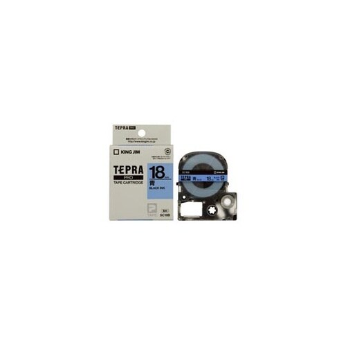 テプラPROテープ 青に黒字 18mm