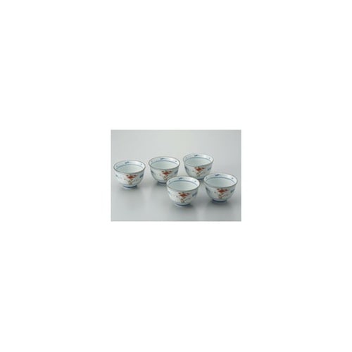 10301 染赤絵煎茶碗 5客揃
