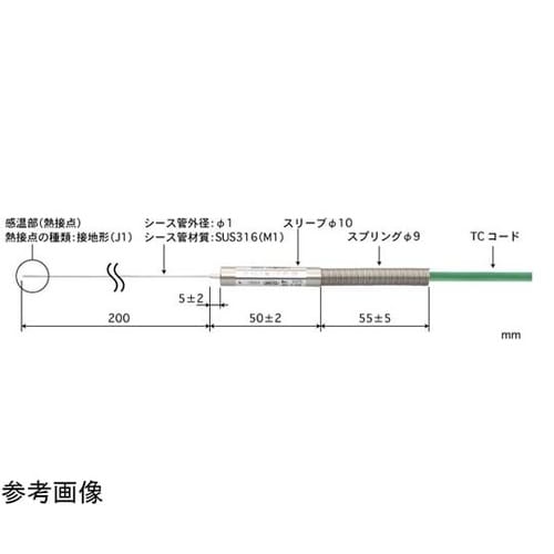 シース熱電対温度センサ 形状:スリーブタ