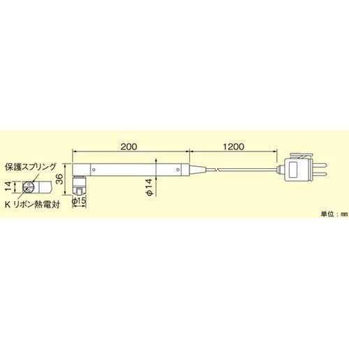 温度センサ 圧着L字形 K熱電対 YC5