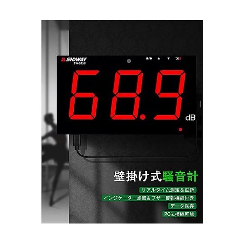 壁掛け騒音計(データロガー機能付 データ