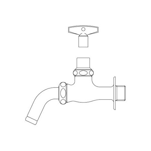 キー式吐水口回転横水栓 LF−7RG−1