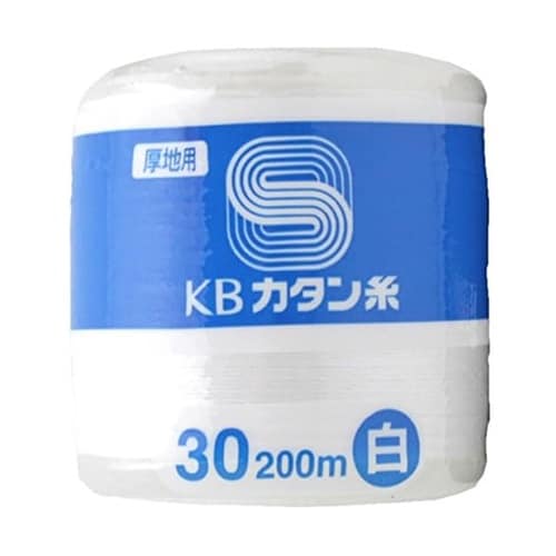 綿カタン糸#30/200m〔色:白〕厚地