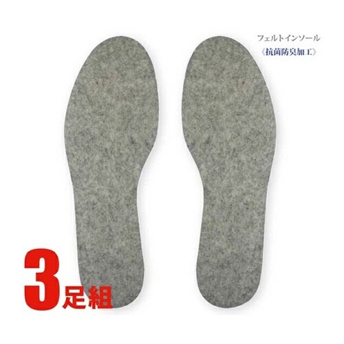 フェルトインソール 3P グレー 28c