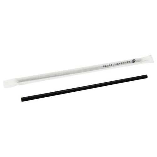 国産 紙ストロー 6φ×196mm 黒