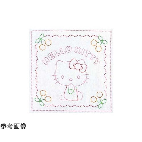 刺し子キット ハローキティ花ふきん 白
