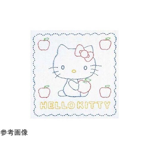刺し子キット ハローキティ花ふきん 白