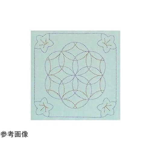 刺し子キット 花ふきん 浅葱