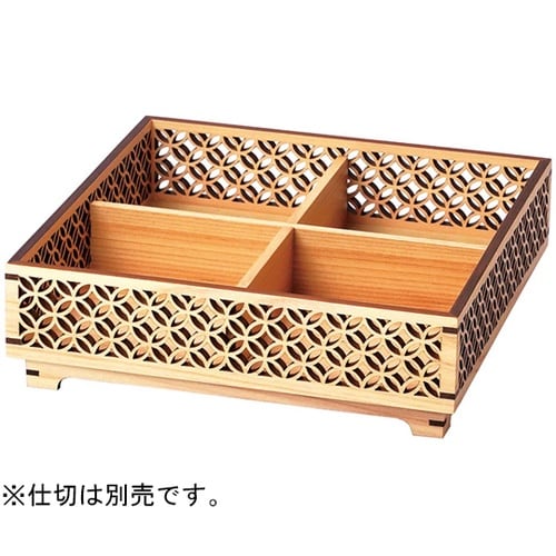 ひのき細密盛器(足付)七宝 38175