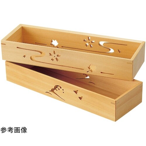 ひのき透かし長方盛器(春秋柄) 3834