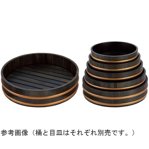 天然木盛込桶 黒彩色(目皿なし) 尺1