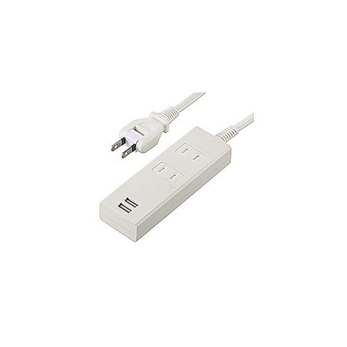 USB付き電源タップ 白 OBR−T21
