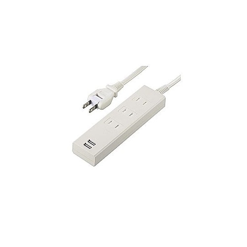 USB付き電源タップ 白 OBR−T31