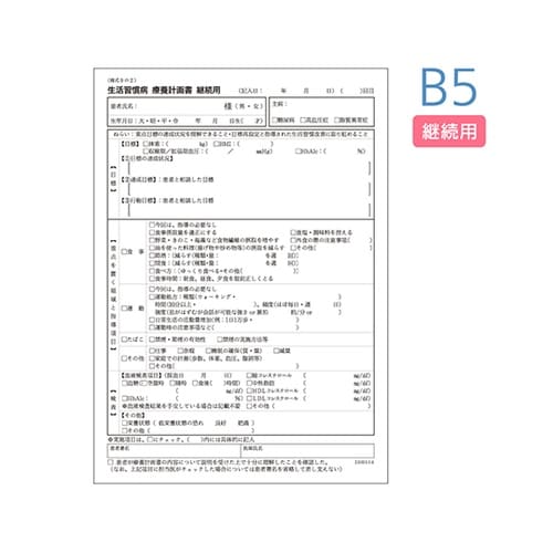生活習慣病療養計画書(B5)継続 10冊
