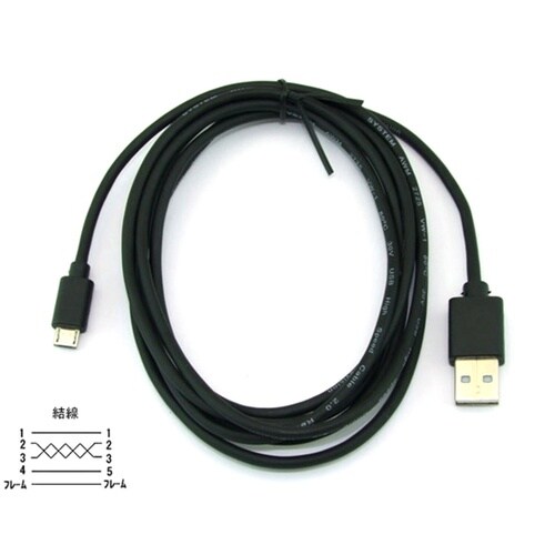 microUSBケーブル 2m ABM−
