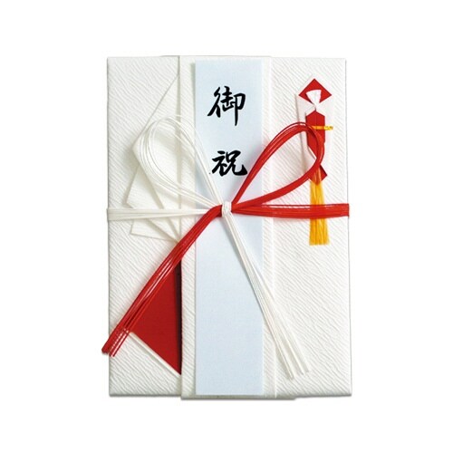 金封だん紙白赤花結び×5