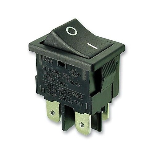 SWITCH DPST BLACK O/